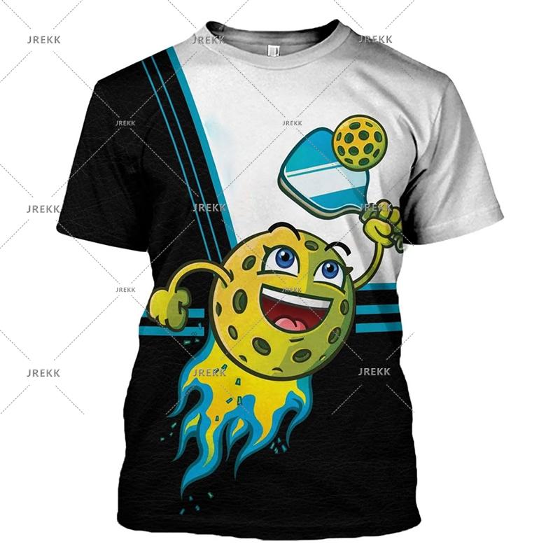 Pickleball Sport Funny T-shirt For Men Women Trend 3d Print Short Sleeve Oversized