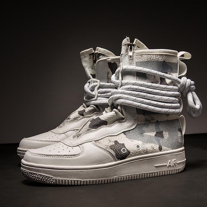 2025 Trendy High-Top Korean Style Couple Sneakers - Men's Large Size Fashion Sports Shoes for Spring & Autumn