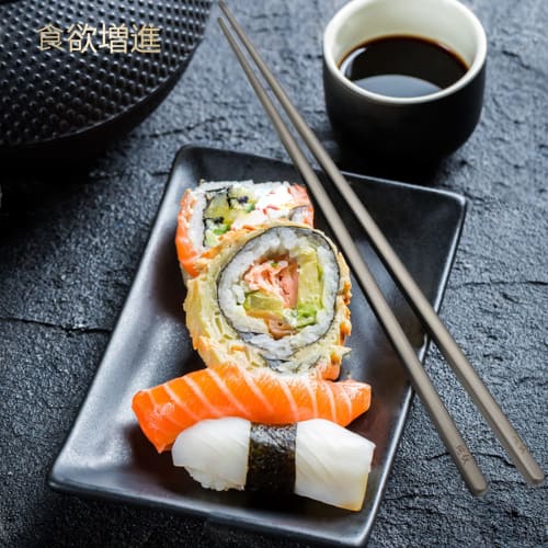 Carimee Titanium Chopsticks, Non-Slip, Unpainted, Hollow Construction, Lightweight and Durable, Perfect for Camping, Outdoors, and Travel. Portable an