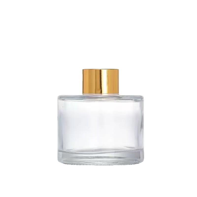 50ml Clear Cylindrical Flameless Aroma Diffuser Glass Bottle with Rattan Sticks for Essential Oils - Ideal for Home or Hotel Decor