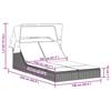 Double Sun Lounger with Canopy and Cushions Beige Poly Rattan