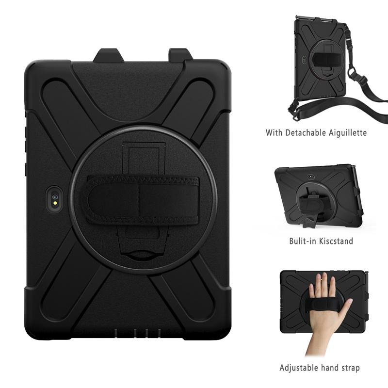 Schokbestendige Kindertablet Case Voor Samsung Galaxy Tab Active Pro 10.1 SM-T540 T545 Robuuste Heavy Duty Beschermhoes Schouderband Active Pro 10.1 zwart