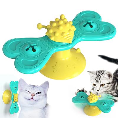 Cat Rotating Windmill Toy Interactive Playing Training Cat Game Turntable Teeth Cleaning Pet Products Animals Kitten Accessories