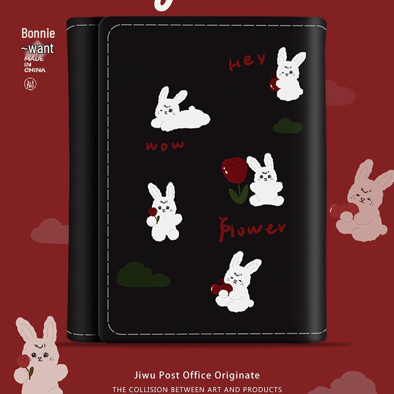 Cow Cat Women's Large Capacity Tri-Fold Wallet with Multi-Card Slots and Coin Purse