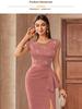 New Elegant High-Waisted Lace Bodycon Dress with Slit for Women