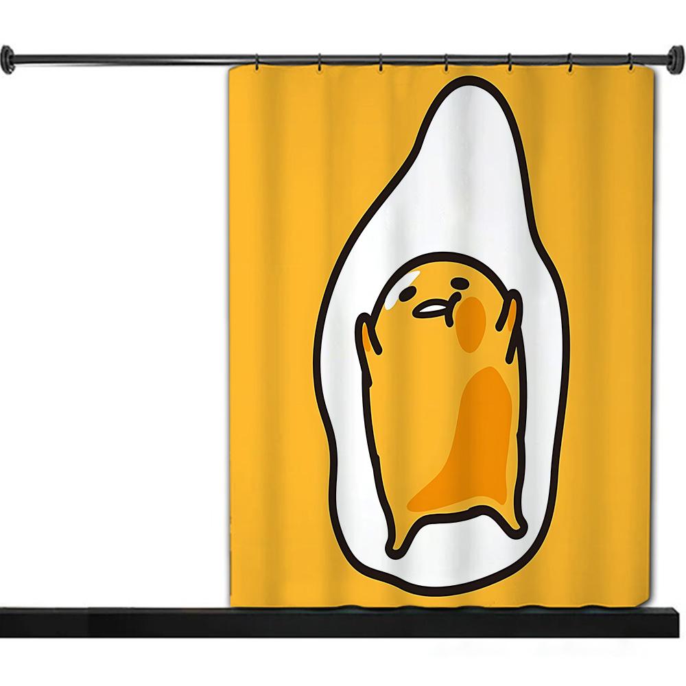 Cartoon G-Gudetama Shower Curtain Waterproof Polyester Fabric Paint Colorful Bath Curtains Home Bathroom Decor Curtain With Hook