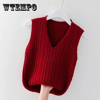 Vest Sweater Women's Sleeveless Waistcoat Wear Loose Bottomed Sweater In Autumn and Winter Twist Knitted Pullover