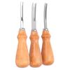 3pcs Leather Edger Professional Trimming Working Kit with Wooden Handle for DIY Craft Leather Cutting