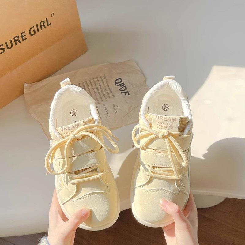 Korean high-value Velcro board shoes women's 2025 new spring versatile shoes platform-soled retro German training white shoes