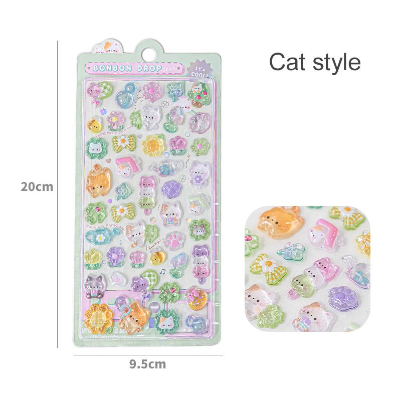 1pc Kawaii Candy Ghost Bread Drop 3D Relief Journal Decorative Stickers Scrapbooking Phone Stickers Stationery Sticker TMZ
