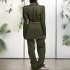 adidas X Ivy Park Collaboration Ss23 Elastic Waist Belt Single-Breasted Fitted Blazer Women Blazers Military-Green IL8882