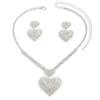 2025 New Fashion Silver Color Heart-shaped Rhinestone Necklace Earring  Set Women's Wedding  Valentine's Day Gift
