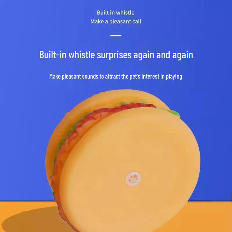 Newcomer Exclusive: Tear-Resistant Sounding Hamburger Toy for Small Teething Puppies