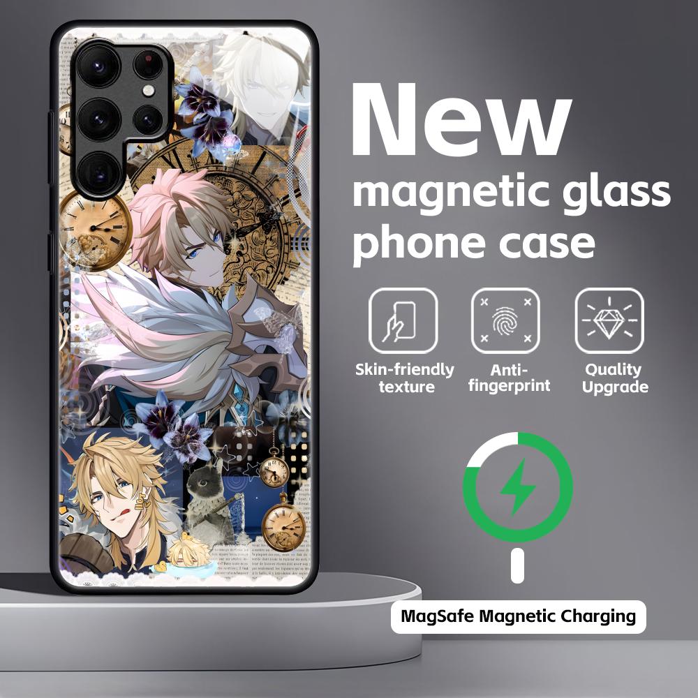Genshin Impact Varka Phone Case For Samsung S26 S25 S24 S23 S22 S21 Plus Ultra Note20 Glass Magnetic Case