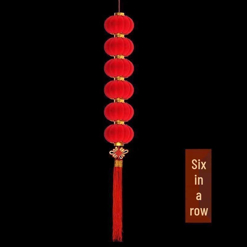 Gureide Flocked New Year Lantern String Decor