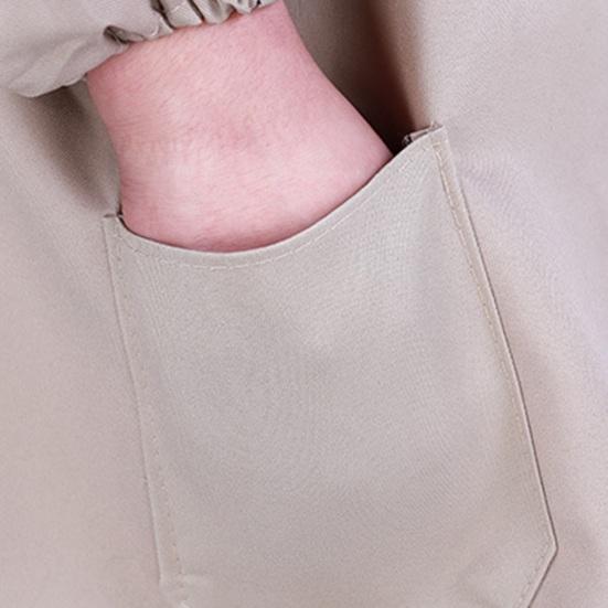 Ropa de trabajo Resistente a la suciedad Resistente al desgaste De un solo pecho Tipo de bata Suelta Manga larga Bolsillos de color sólido Transporte de mercancías Almacén Ropa de trabajo