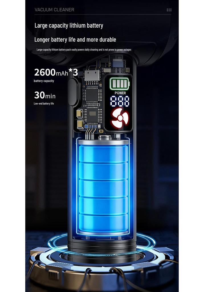 Portable Handheld Wireless Car Vacuum Cleaner with Super Strong Suction