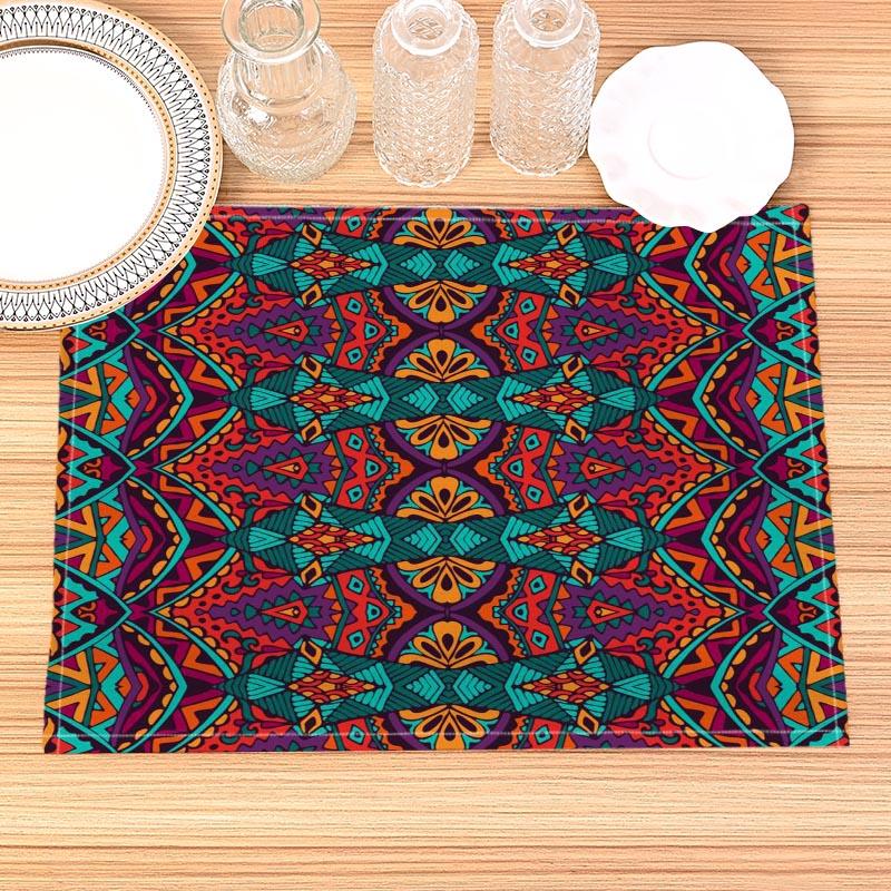 

Famous Artistic Flowers Print Linen Dining Table Mats Alphabet Kitchen Placemat 30X45cm Coasters Pads Bowl Cup Mat 2pcs 30x45cm