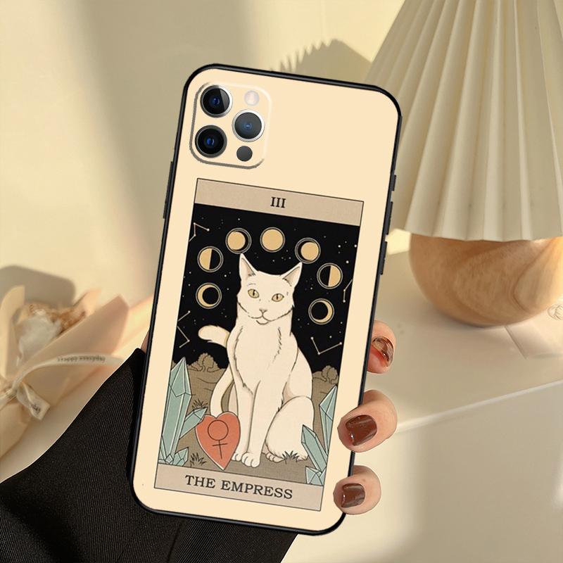 Die Kaiserin Tarot Katzen Kunst Druck Handyhülle Für iPhone 13 16 15 11 12 14 17 Pro Max 12 mini 15 16 Plus 16e 17 Air Hülle Funda
