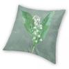 Lily Of The Valley Square Pillowcase Polyester Linen Velvet Printed Zip Decor Pillow Case Sofa Seater Cushion Case