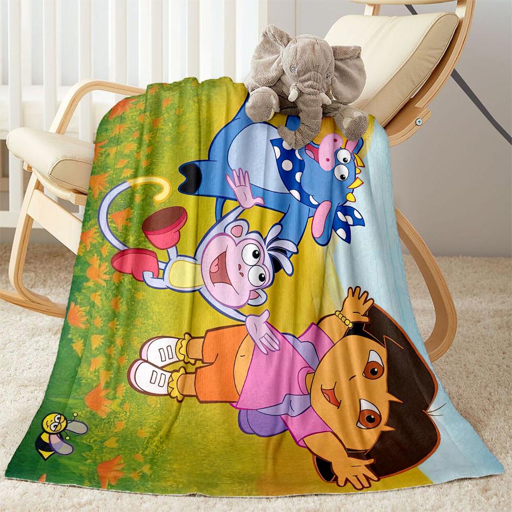 Dora Explorer Blanket Comfortable Great for Picnics Chair Livingroom All-Season Use Modern Style Gifts For Family Or Friends
