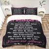 3PCs Husband Appreciation Quote Design Cover Set, Breathable Fabric, Machine Washable (1 Duvet Cover + 2 Pillowcases) (Without Quilt) yy250911100
