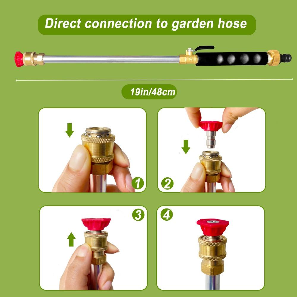 Heavy-Duty Metal Jet High Pressure Power Washer Water Hose Nozzle  Garden Irrigation