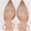 Summer Women's Sandals Rhinestone Bright Mesh High Heels Footwear Elegant Slingback Pointed Slip On Party Lady Pumps Shoes