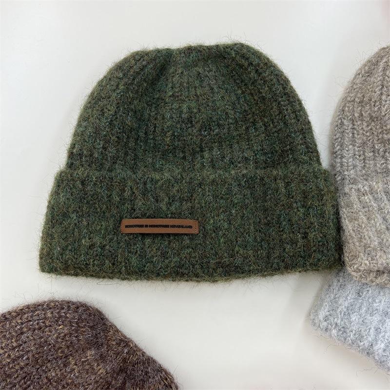 Knitted Hat Children's Winter Warm Bald Hat Lazy Wind Wool Pile Hat Big Head Circumference Show Face Small Cold Hat