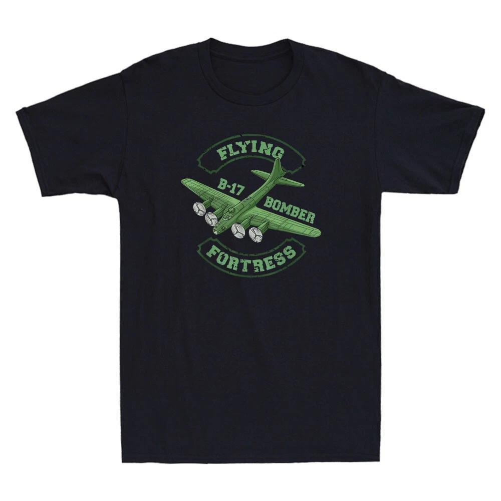Flying B-17 Bomber, WW2 Plane Aviation Airplane Graphic Vintage Men s T-Shirt XL