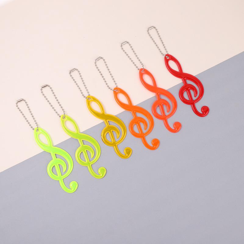 2Pcs Color Music  Safety Reflector Reflective Keychains Car Keyrings Charm Bag Accessories for Jacket BackPack Strollers Wheelchairs