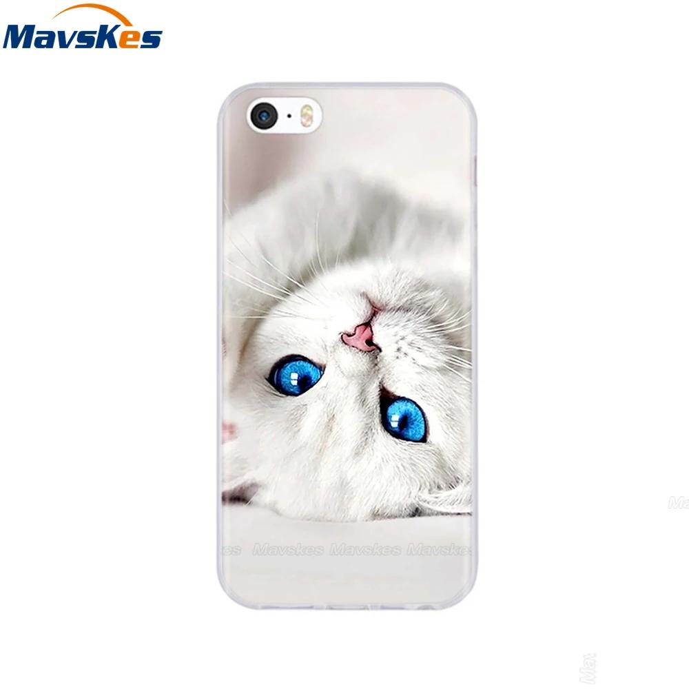For iPhone 5s SE 5 Case Cover Silicone Soft TPU Cover Print Flower Cute Animal Phone Case For iPhone 6s 6 7 8 Fundas Clear Cases