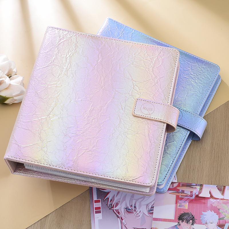 Premium Gradient Laser A5 Photocard Binder PU Leather Magnetic photo album for K-Pop Photocards, Polaroid, Postcard Collection