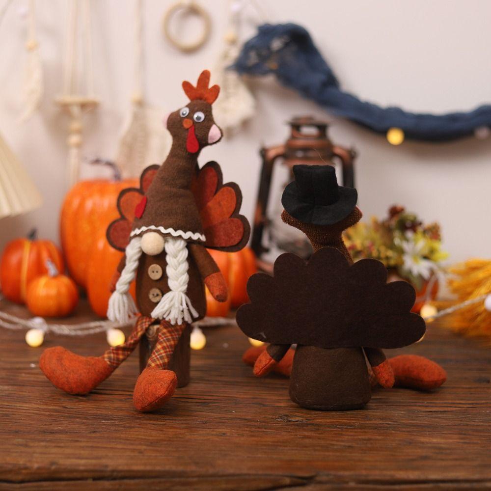 Funny Thanksgiving Turkey Statue Creative Miniature Figurine Sculpture  Home
