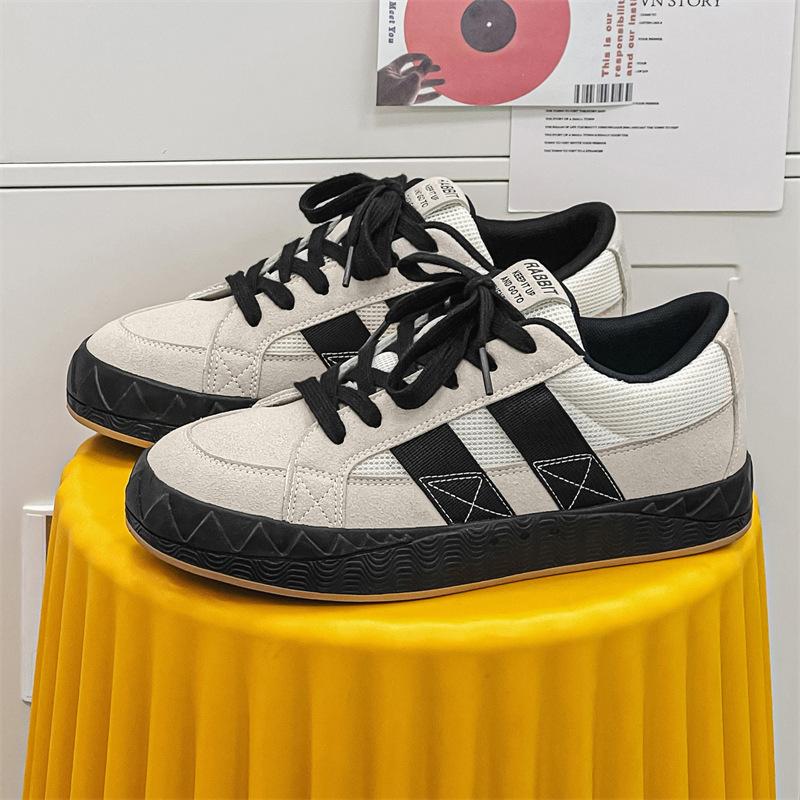 

2025 новая мужская парусиновая обувь осень новая корейская версия дышащая на шнуровке повседневная износостойкая трендовая мужская обувь 1219 39