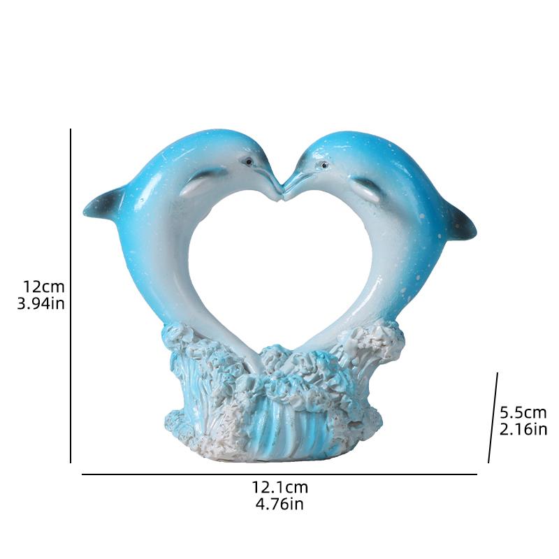 Dolphin Family Resin Statue Decorative Craft for Home, Bedroom, Living Room, Study, or Entrance Table Decor