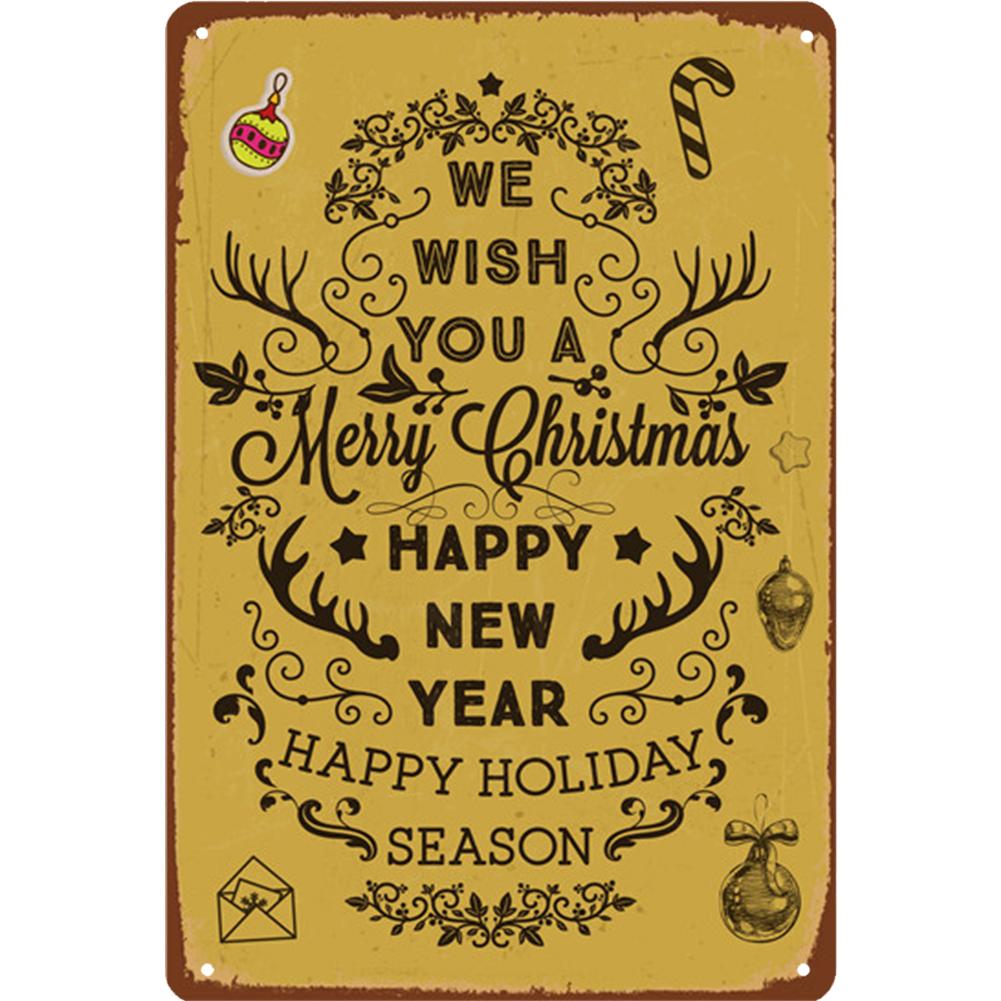 Merry Christmas Metal Tin Sign Plaque  Cartoon Elk Santa Claus Iron Painting Home Bar Cafe Pub Decoration Wall Art Plates