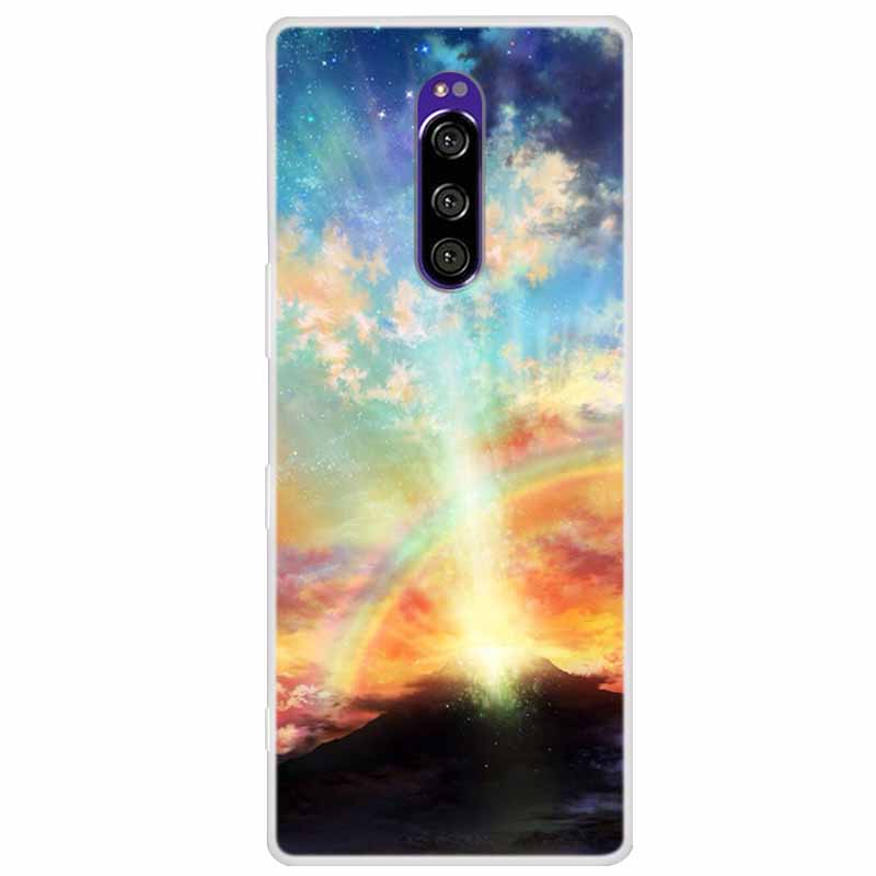 Funda de Silicona Suave para Sony Xperia 1 Funda Moda Transparente Fundas de Teléfono Tigre para Sony Xperia1 XZ4 SO-03L SOV40 J8110 Coque Parachoques