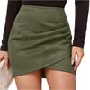 Ladies Skirt High Waist Skirt Color Zipper Irregular Skirt