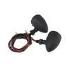 2 Pcs Universal 12V Motorcycle Turn Signal Lights Black Metal Bullet Blinker Amber Indicator Lamp with Grilled Lens Cover