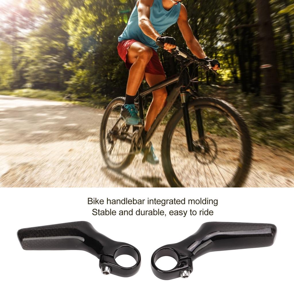 Mountain Bike Handlebars Bar Ends 1 Pair Carbon   3K L Shape Ergonomic Road Bike Bar Ends for 22.2mm Bike Handlebar