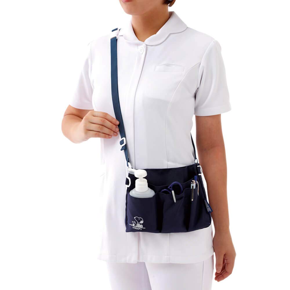 Snoopy Nurse Waist Pouch Powerful 1032315A 2-Way Multi-Pouch, Medical, Nursing, Supplies, Organizer, Navy,