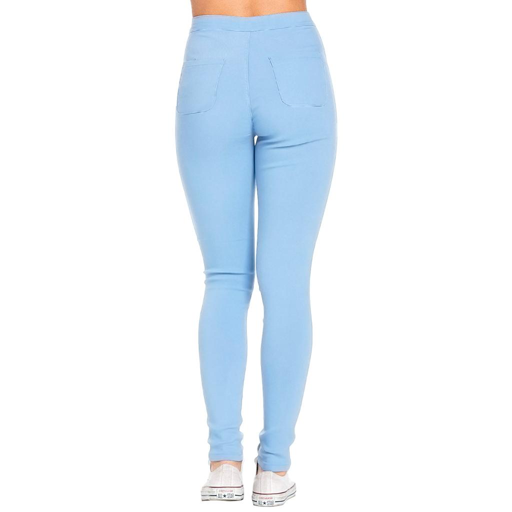 Pantaloni da lavoro da donna a vita alta, skinny, comodi ed elasticizzati, vestibilità slim, da infilare per il lavoro