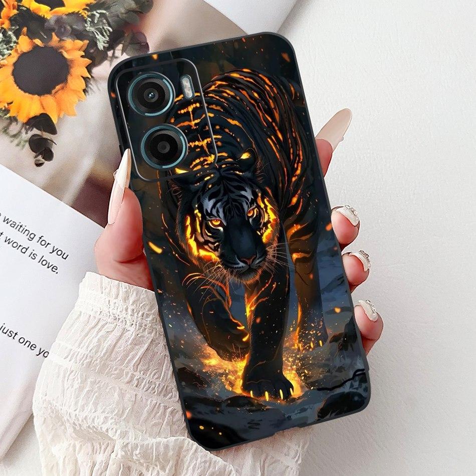 For Motorola Moto G05 G15 E15 2024 Floral Butterfly Phone Case For MOTO G05 G15 E15 4G Black Silicone Soft Lightweight Case