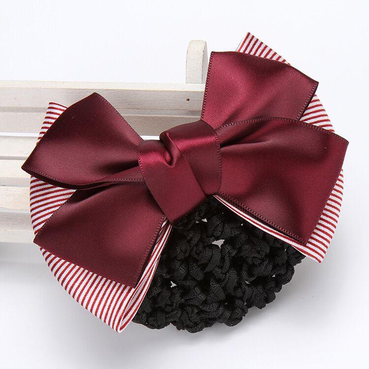 Korean Style Professional Hair Snood: Bow Hair Clip for Waitresses, Nurses, Hotel Staff, and Flight Attendants