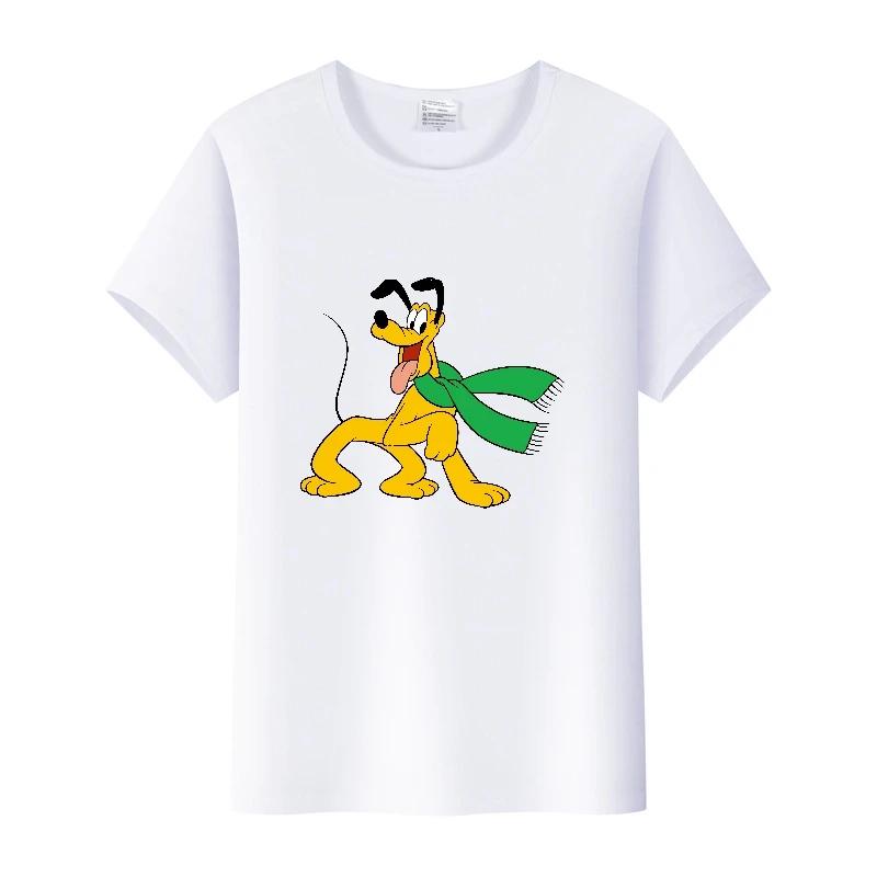 Casual Cartoon Goofy Pluto Clothes Plus Size T-shirt Summer White Tees 90S Tops Harajuku Blouses Tshirt Unisex