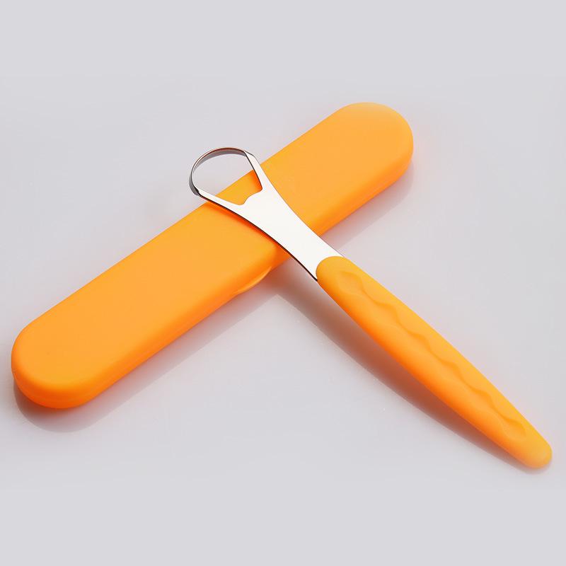 

Stainless Steel Tongue Scraper & Cleaner for Fresh Breath оранжевый