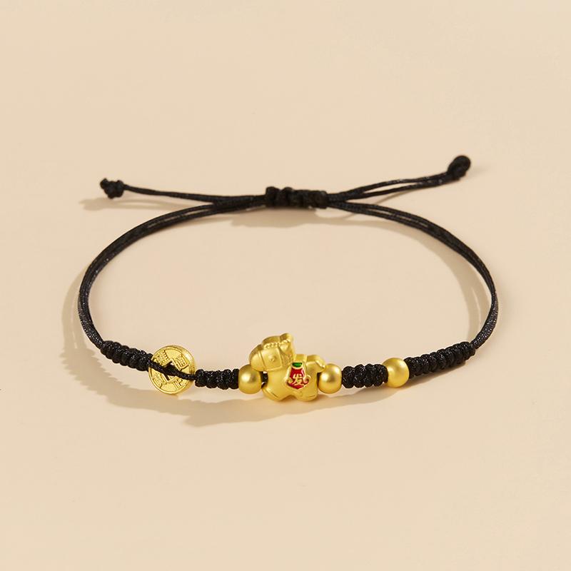 Chinese Style 2026 Horse Year Zodiac Bracelet For Women Men Lucky Hand-Woven Red Rope Bracelet New Year Jewelry Party Gift