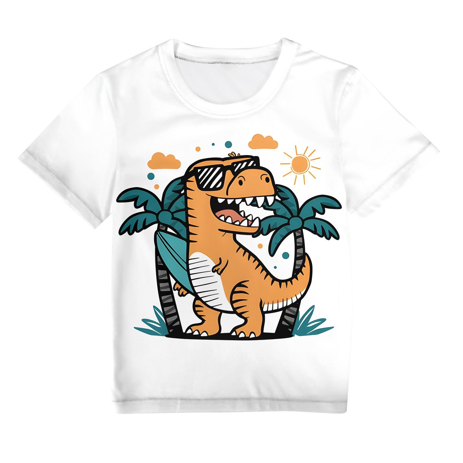 

Детский повседневный милый пижамный комплект с принтом динозавра 150 белый