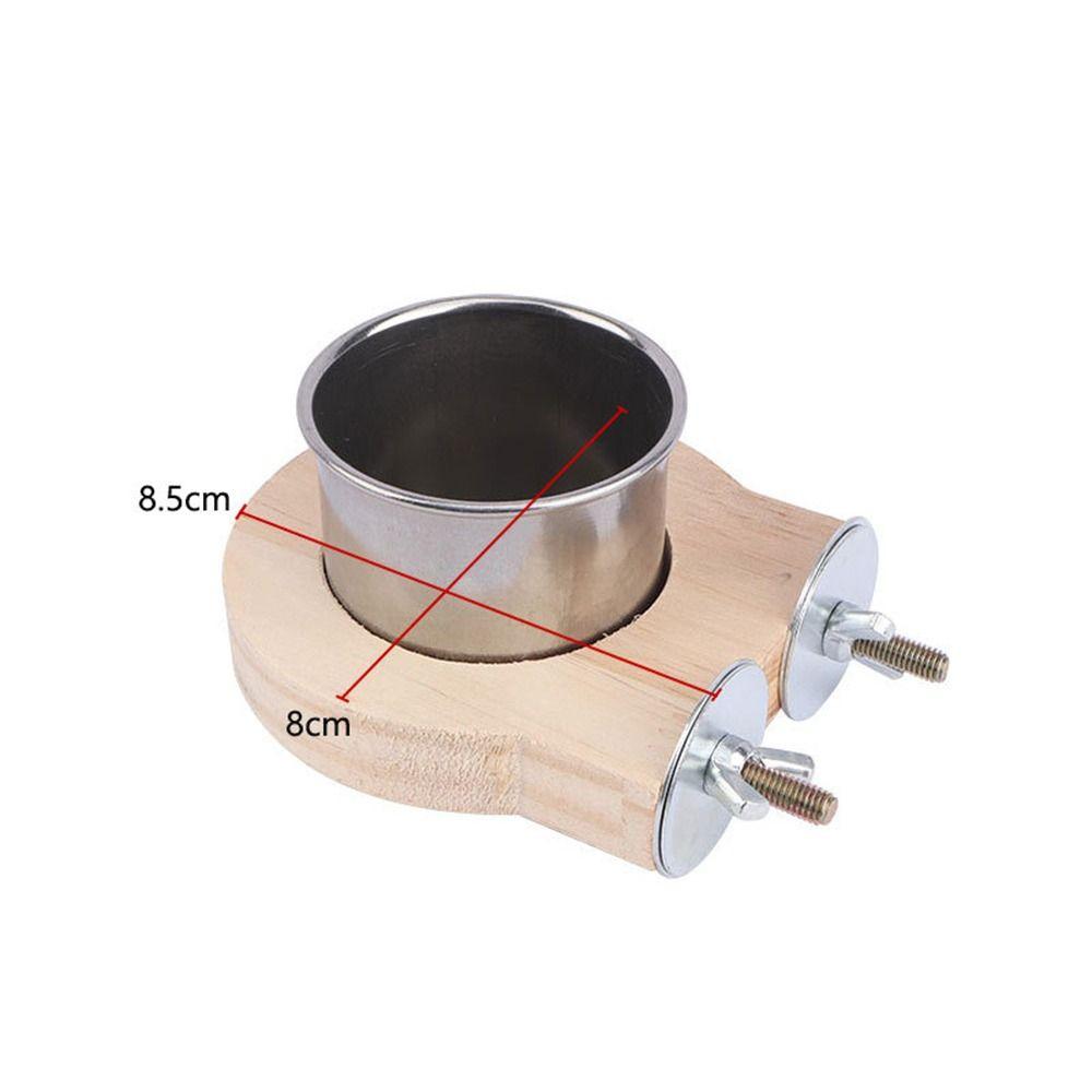 Wooden Perch Stand Hanging Feeder Bowls Multifunctional Bird Food Cups  Budgie